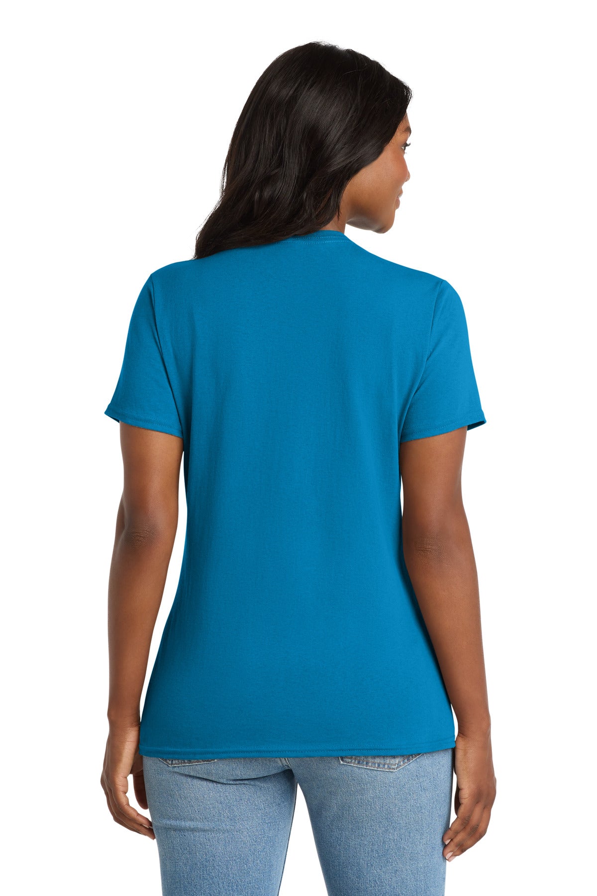 Port & Co Women's Core Cotton V-Neck Tee - Sapphire