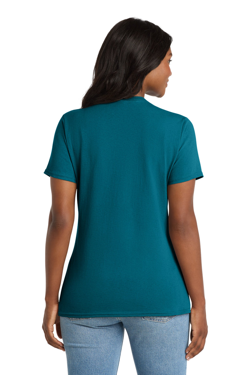 Port & Co Women's Core Cotton V-Neck Tee - Teal