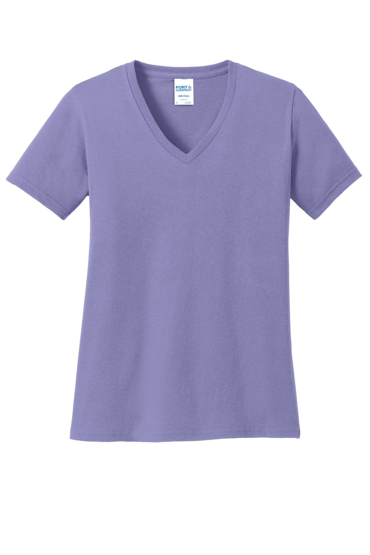 Port & Co Women's Core Cotton V-Neck Tee - Violet