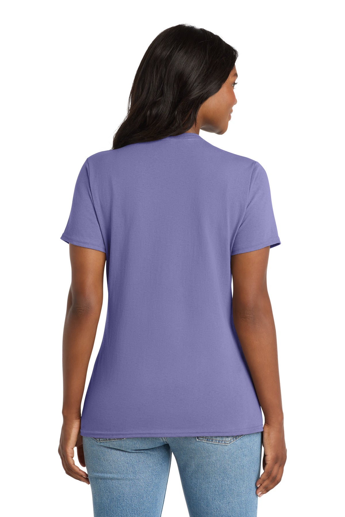 Port & Co Women's Core Cotton V-Neck Tee - Violet