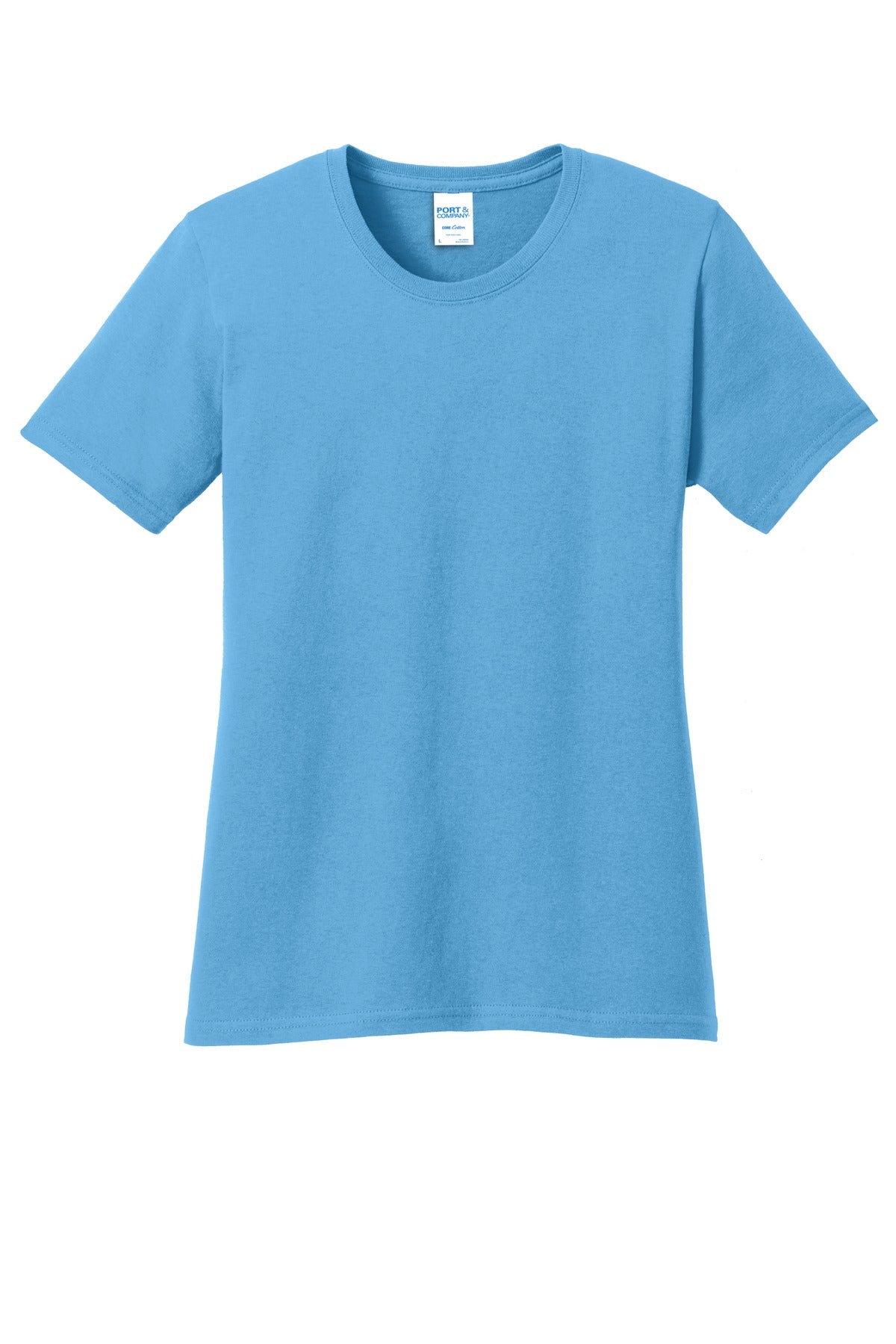 Port & Co Women's Core Cotton Tee - Aquatic Blue