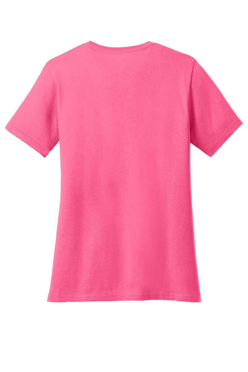 Port & Co Women's Core Cotton Tee - Neon Pink