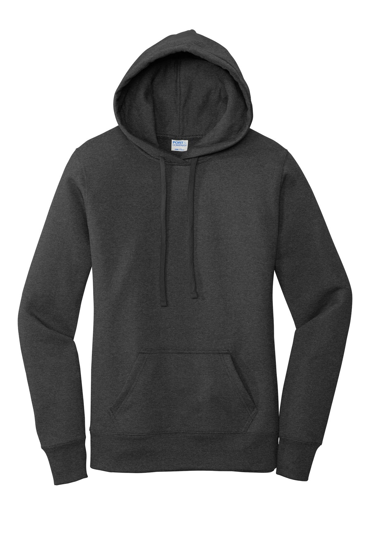 Port & Co Women's Core Fleece Pullover Hooded Sweatshirt - Dark Heather Grey