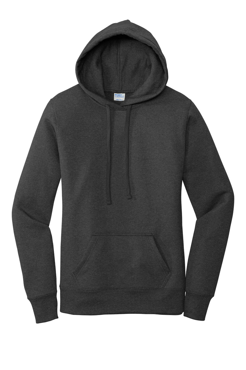 Port & Co Women's Core Fleece Pullover Hooded Sweatshirt - Dark Heather Grey