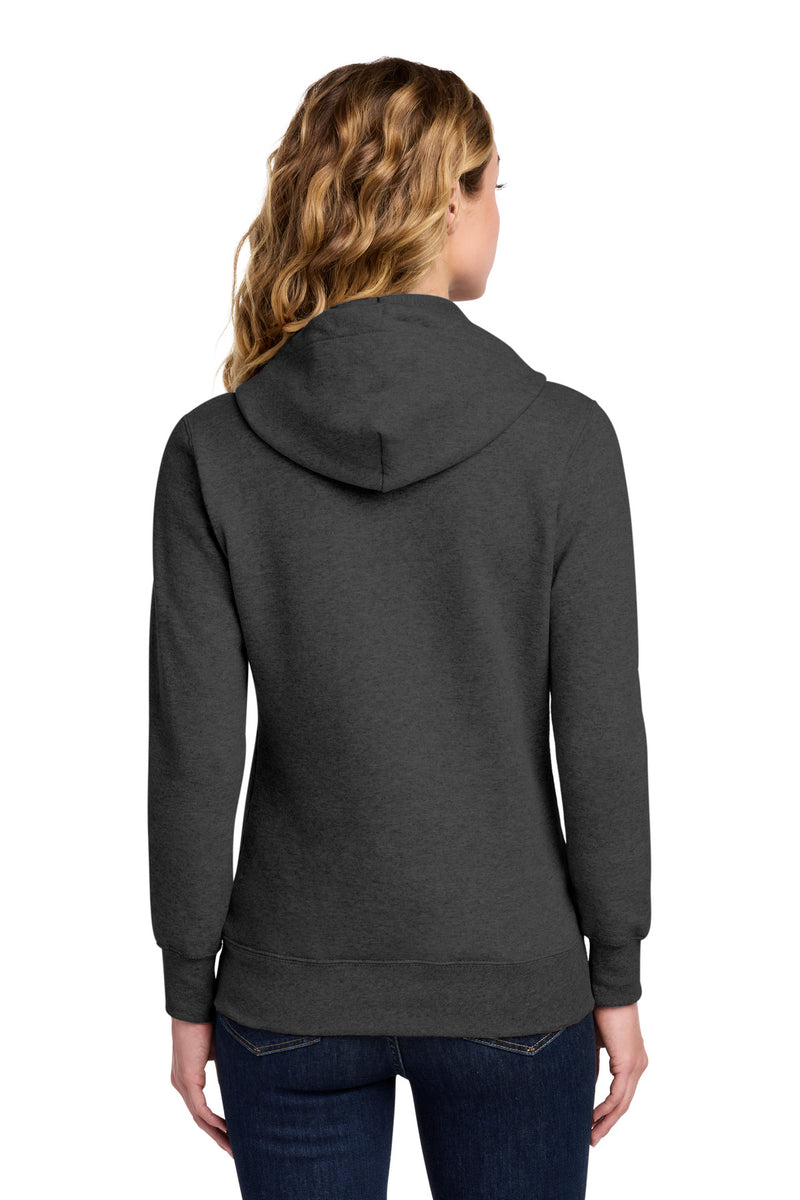 Port & Co Women's Core Fleece Pullover Hooded Sweatshirt - Dark Heather Grey
