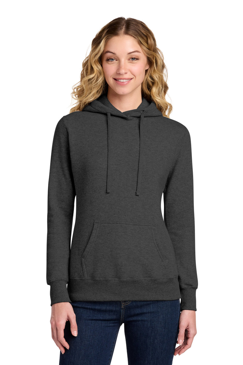 Port & Co Women's Core Fleece Pullover Hooded Sweatshirt - Dark Heather Grey