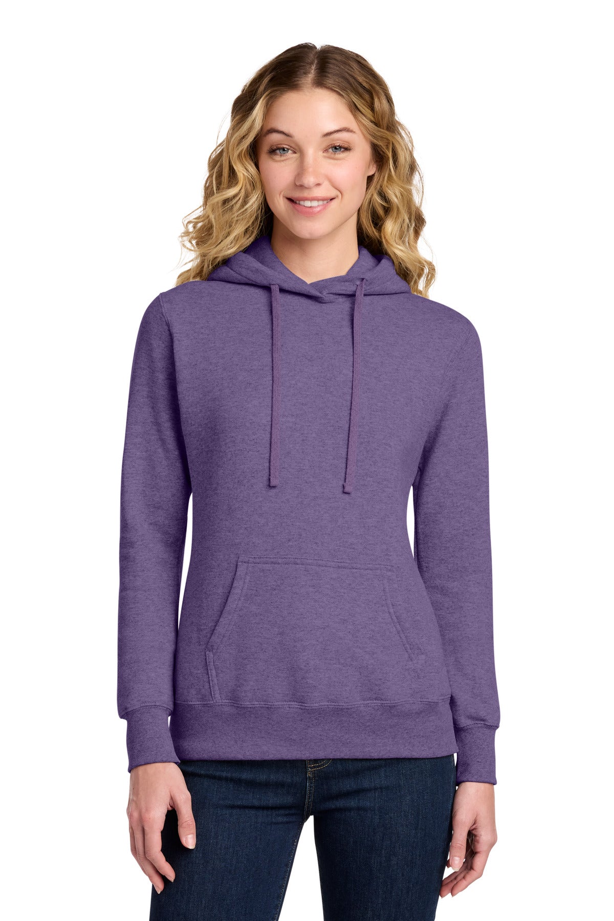 Port & Co Women's Core Fleece Pullover Hooded Sweatshirt - Heather Purple