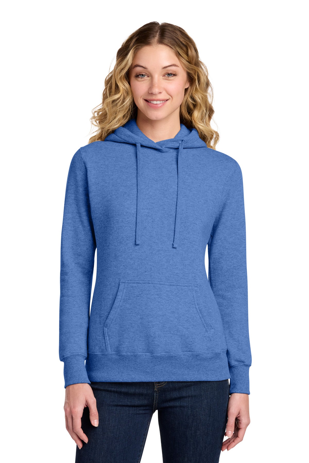 Port & Co Women's Core Fleece Pullover Hooded Sweatshirt - Heather Royal