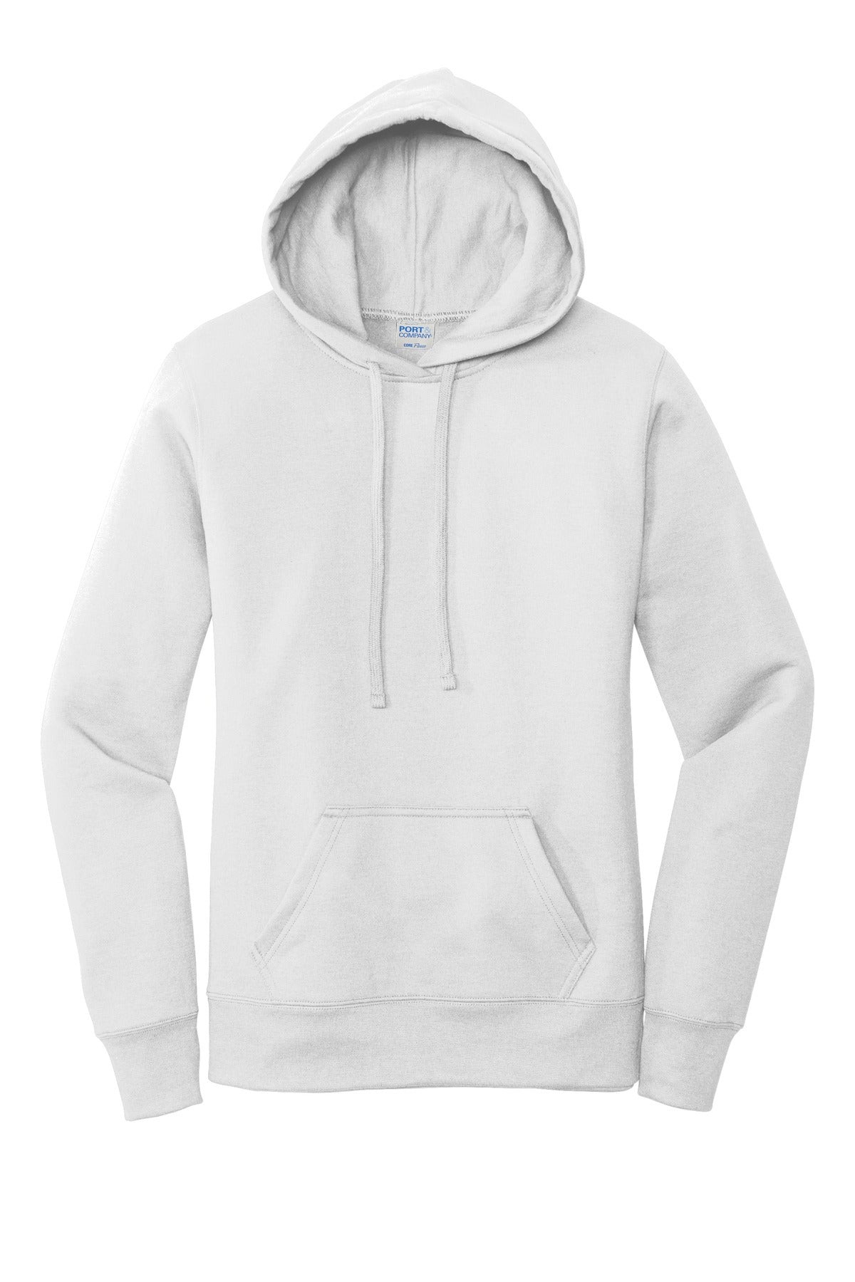 Port & Co Women's Core Fleece Pullover Hooded Sweatshirt - White