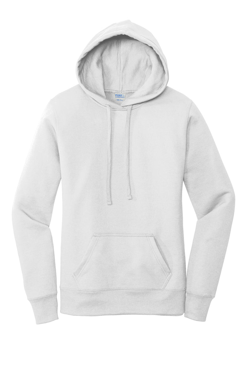 Port & Co Women's Core Fleece Pullover Hooded Sweatshirt - White