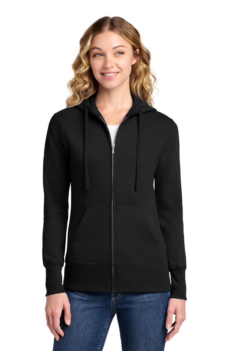Port & Co Women's Core Fleece Full-Zip Hooded Sweatshirt - Jet Black