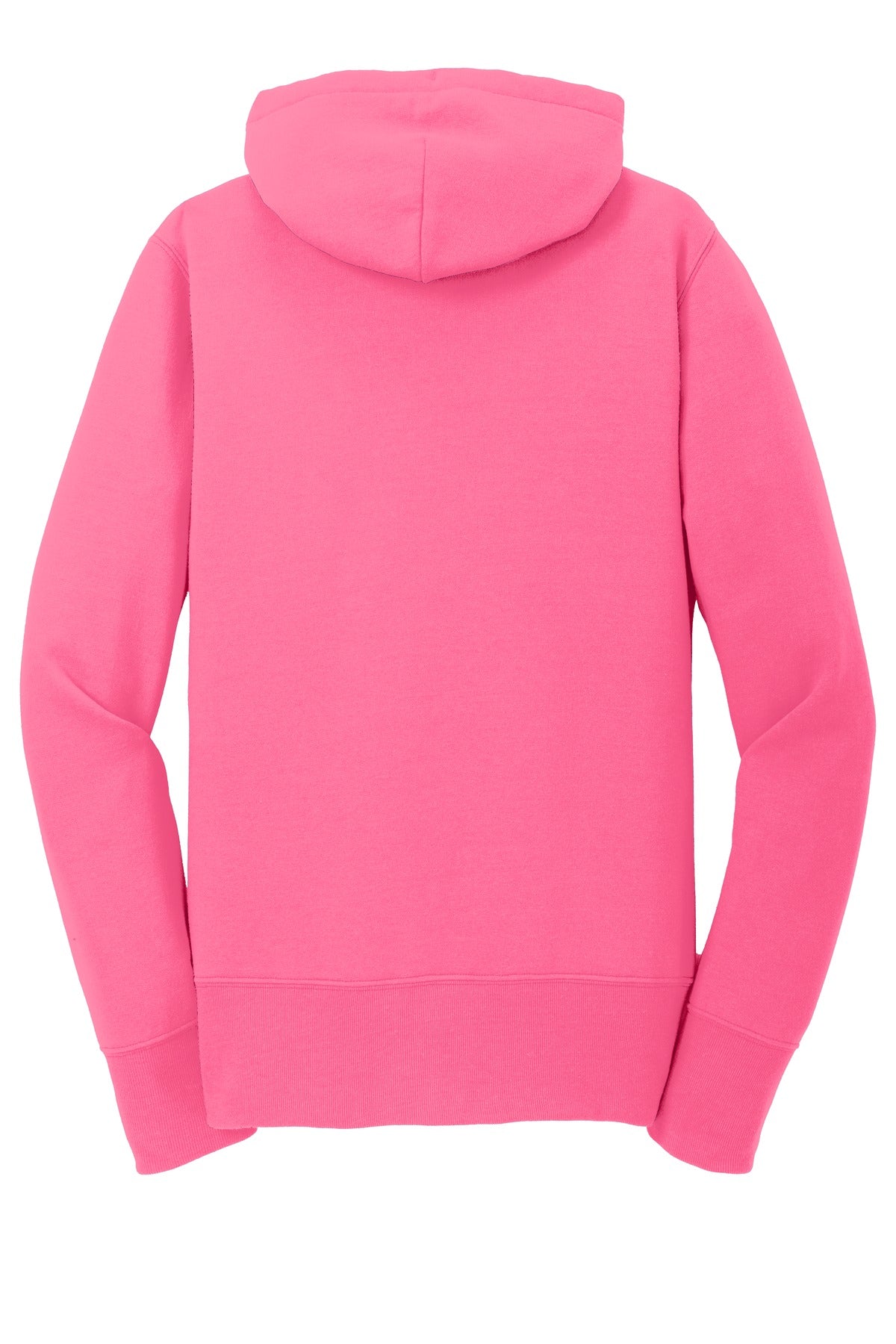 Port & Co Women's Core Fleece Full-Zip Hooded Sweatshirt - Neon Pink