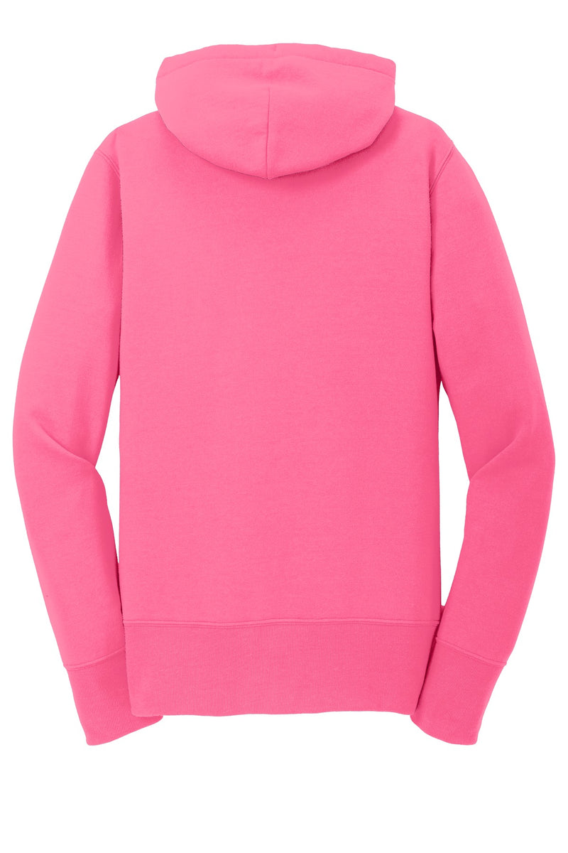Port & Co Women's Core Fleece Full-Zip Hooded Sweatshirt - Neon Pink