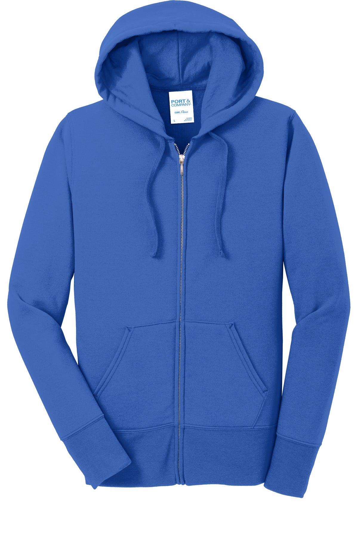 Port & Co Women's Core Fleece Full-Zip Hooded Sweatshirt - Royal