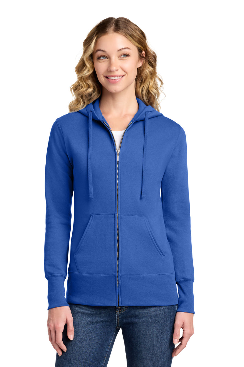 Port & Co Women's Core Fleece Full-Zip Hooded Sweatshirt - Royal