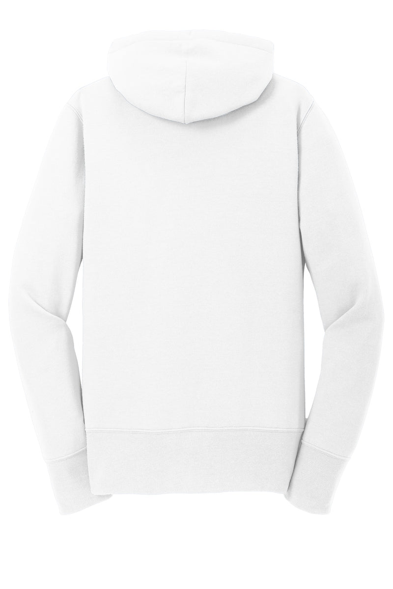 Port & Co Women's Core Fleece Full-Zip Hooded Sweatshirt - White