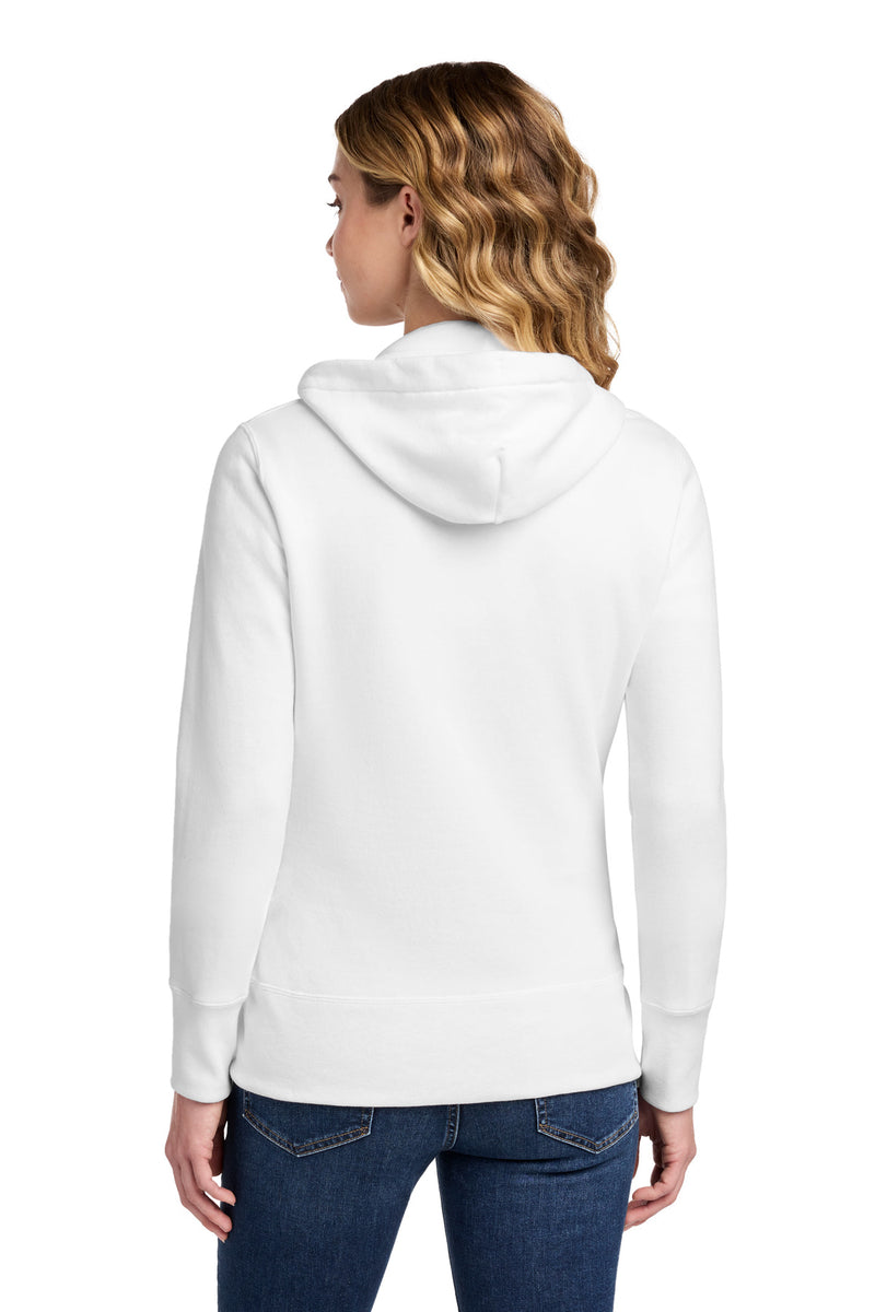 Port & Co Women's Core Fleece Full-Zip Hooded Sweatshirt - White