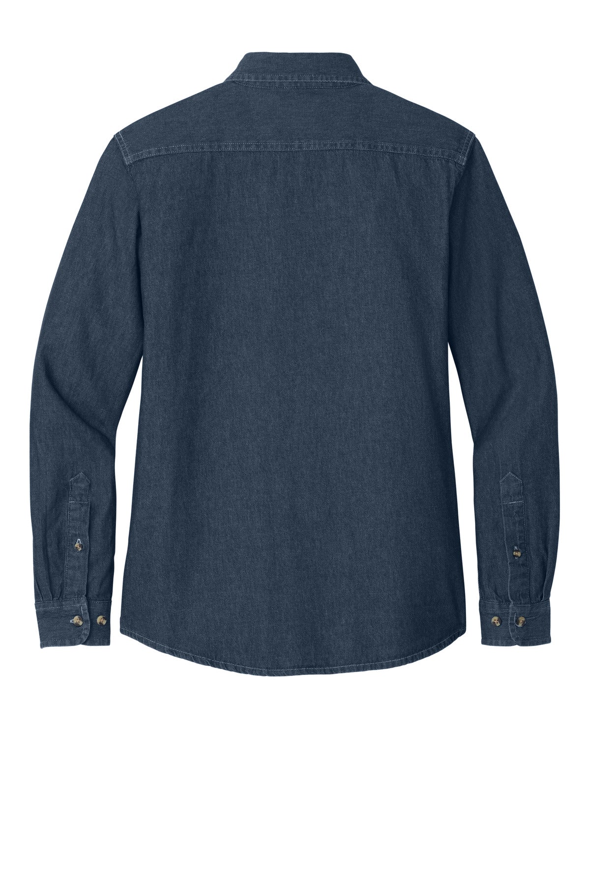 Port & Co Women's Long Sleeve Value Denim Shirt - Ink Blue