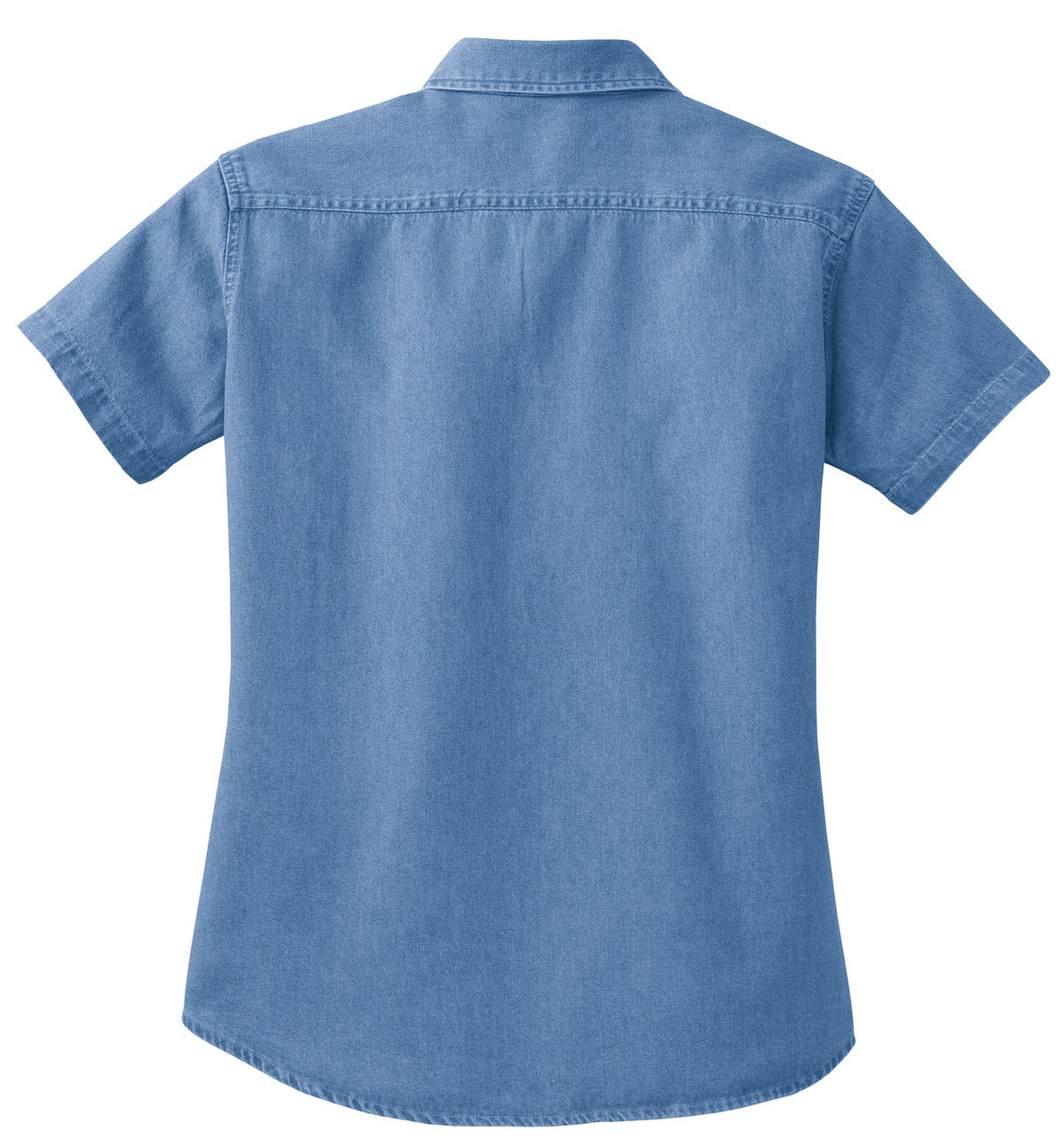 Port & Co Women's Short Sleeve Value Denim Shirt - Faded Blue