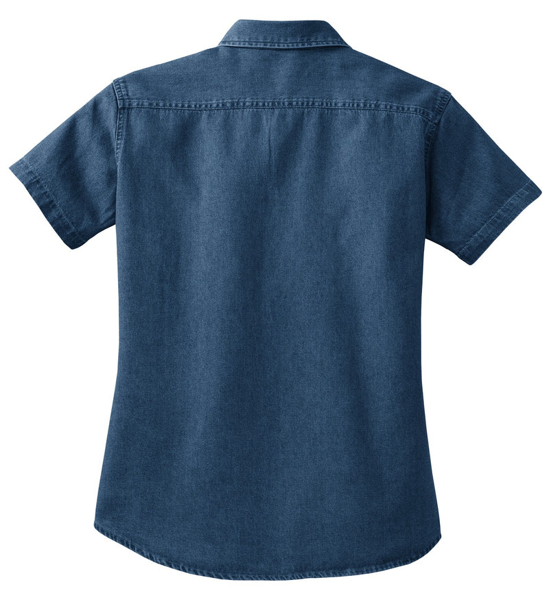 Port & Co Women's Short Sleeve Value Denim Shirt - Ink Blue