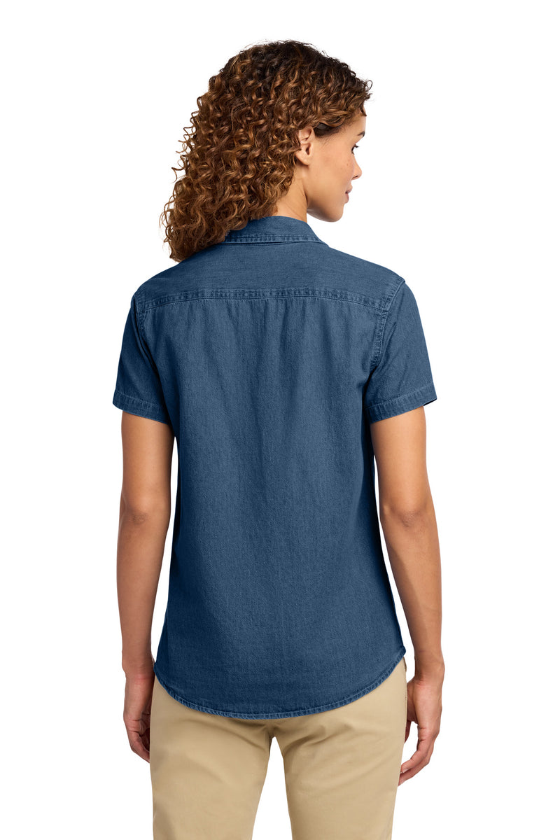 Port & Co Women's Short Sleeve Value Denim Shirt - Ink Blue
