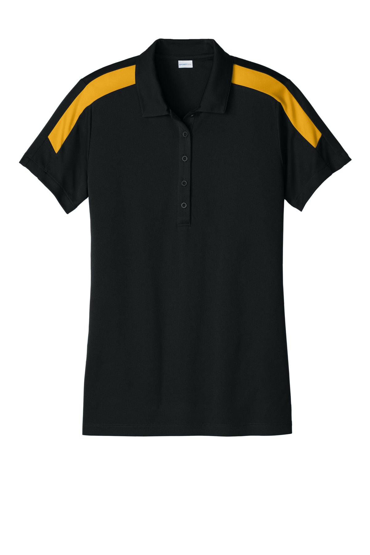 Sport-Tek Women's Competitor United Polo - Black/ Gold