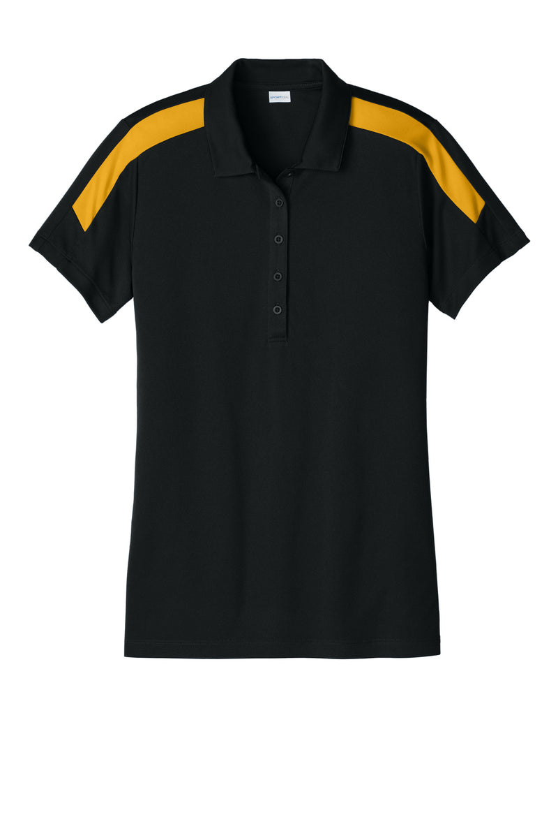 Sport-Tek Women's Competitor United Polo - Black/ Gold