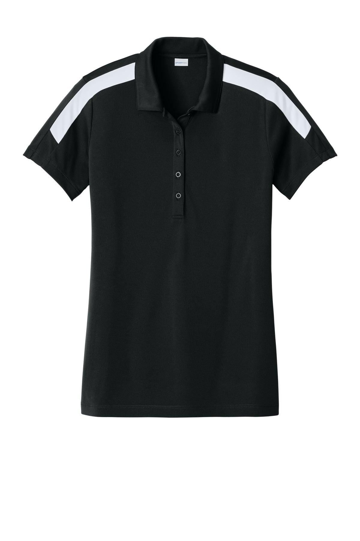 Sport-Tek Women's Competitor United Polo - Black/ White