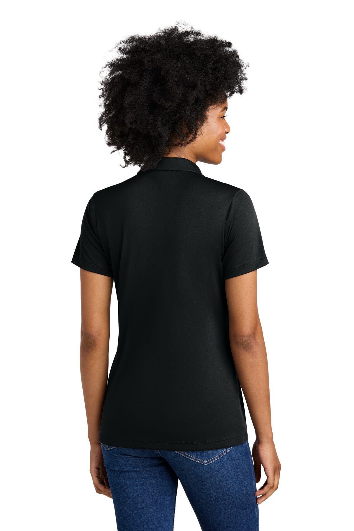 Sport-Tek Women's Competitor United Polo - Black/ White