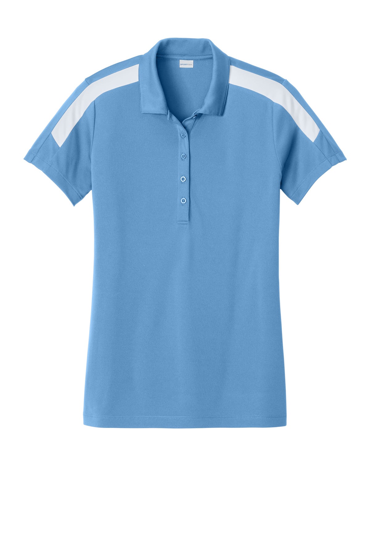 Sport-Tek Women's Competitor United Polo - Carolina Blue/ White