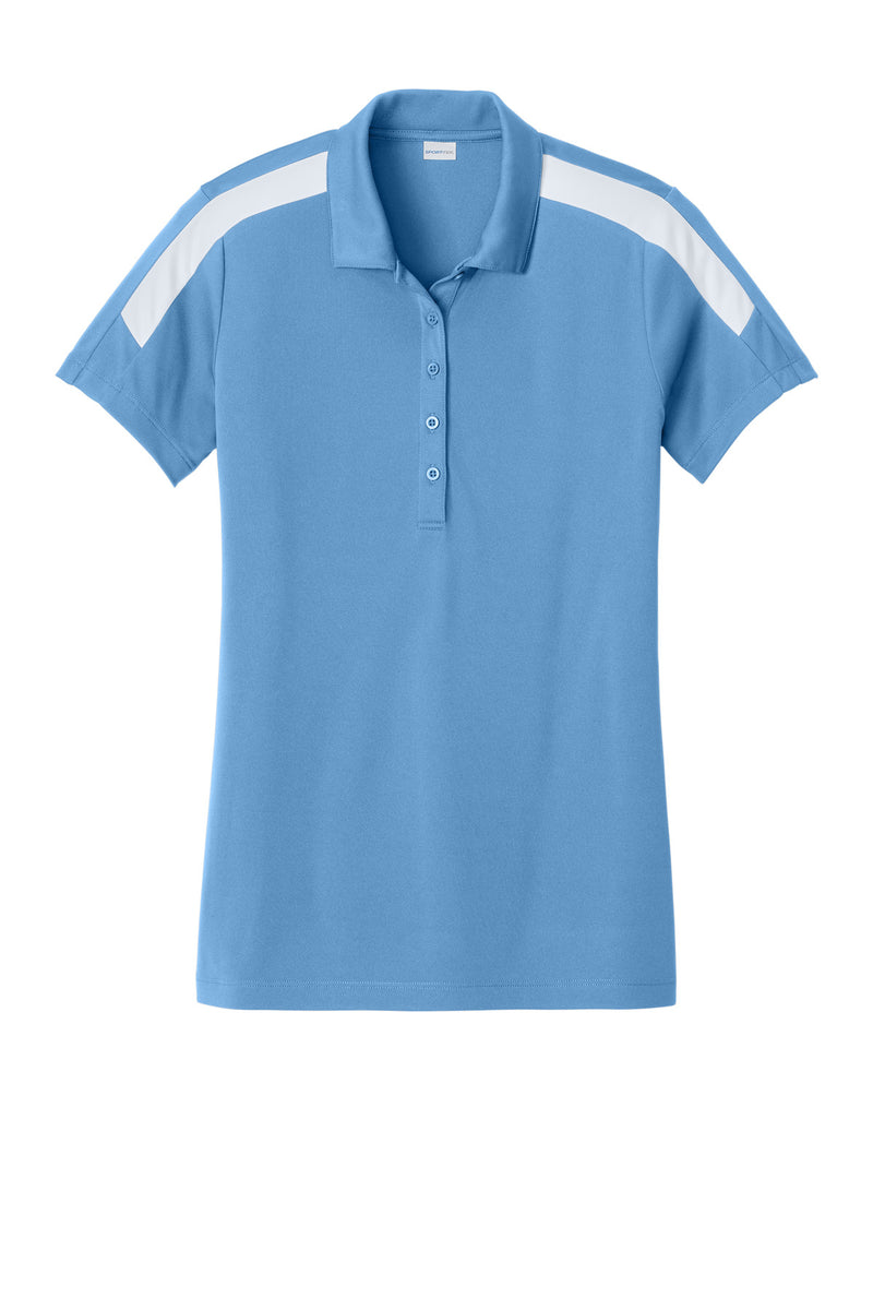 Sport-Tek Women's Competitor United Polo - Carolina Blue/ White