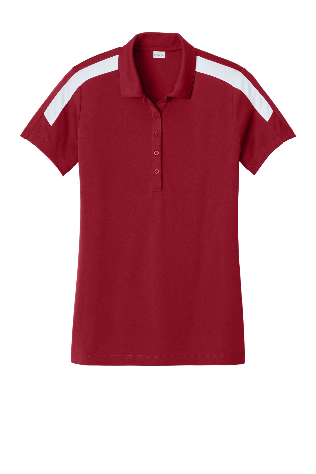 Sport-Tek Women's Competitor United Polo - Deep Red/ White