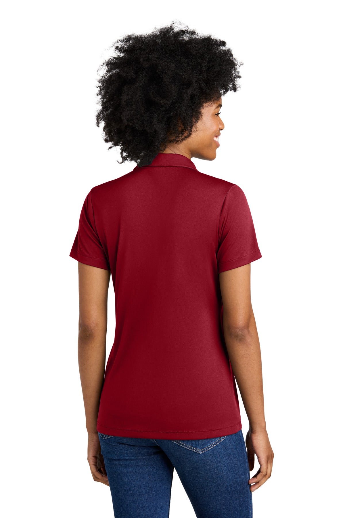 Sport-Tek Women's Competitor United Polo - Deep Red/ White