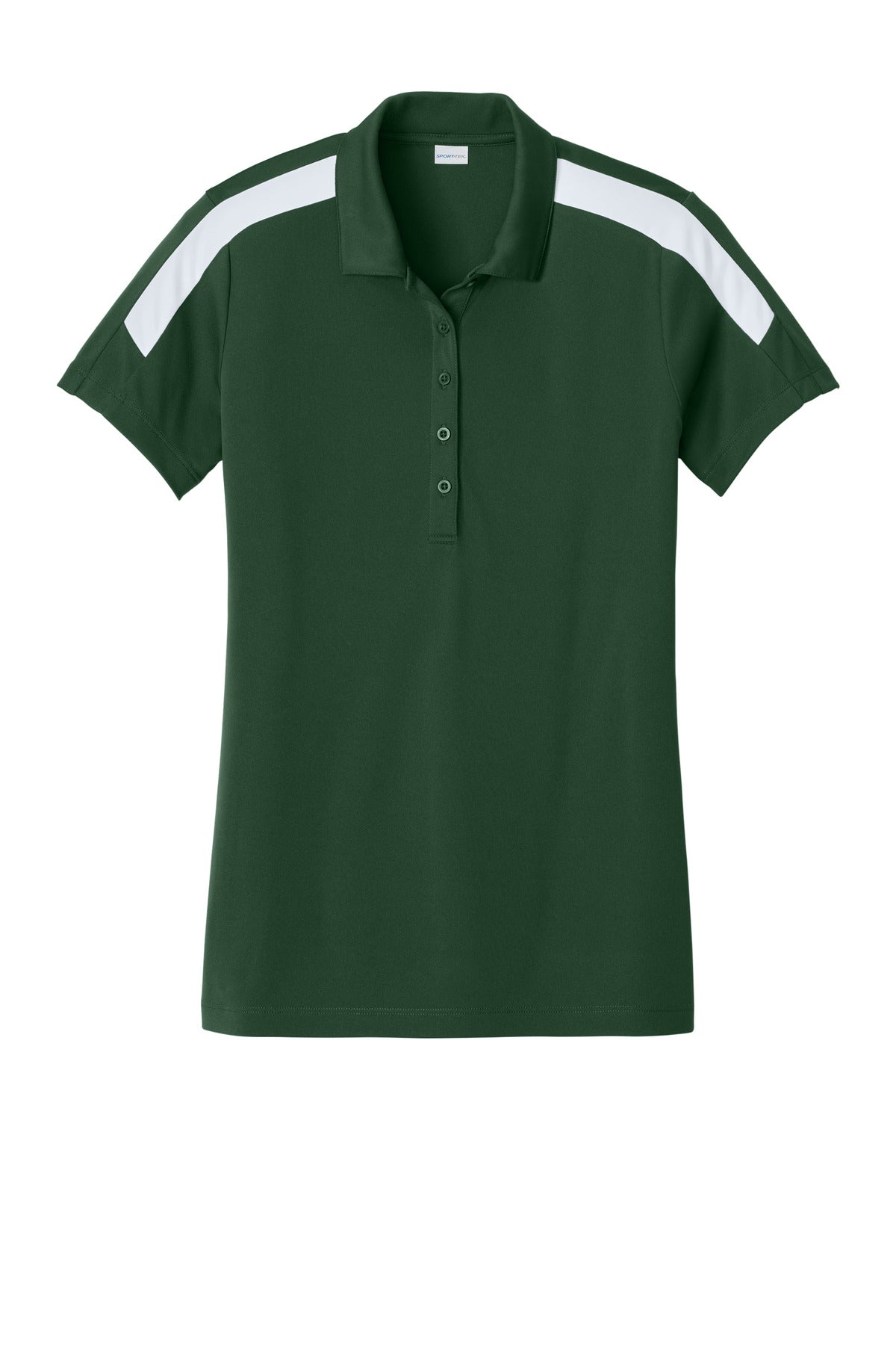 Sport-Tek Women's Competitor United Polo - Forest Green/ White