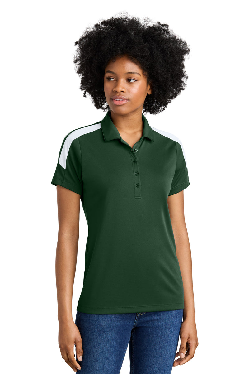 Sport-Tek Women's Competitor United Polo - Forest Green/ White