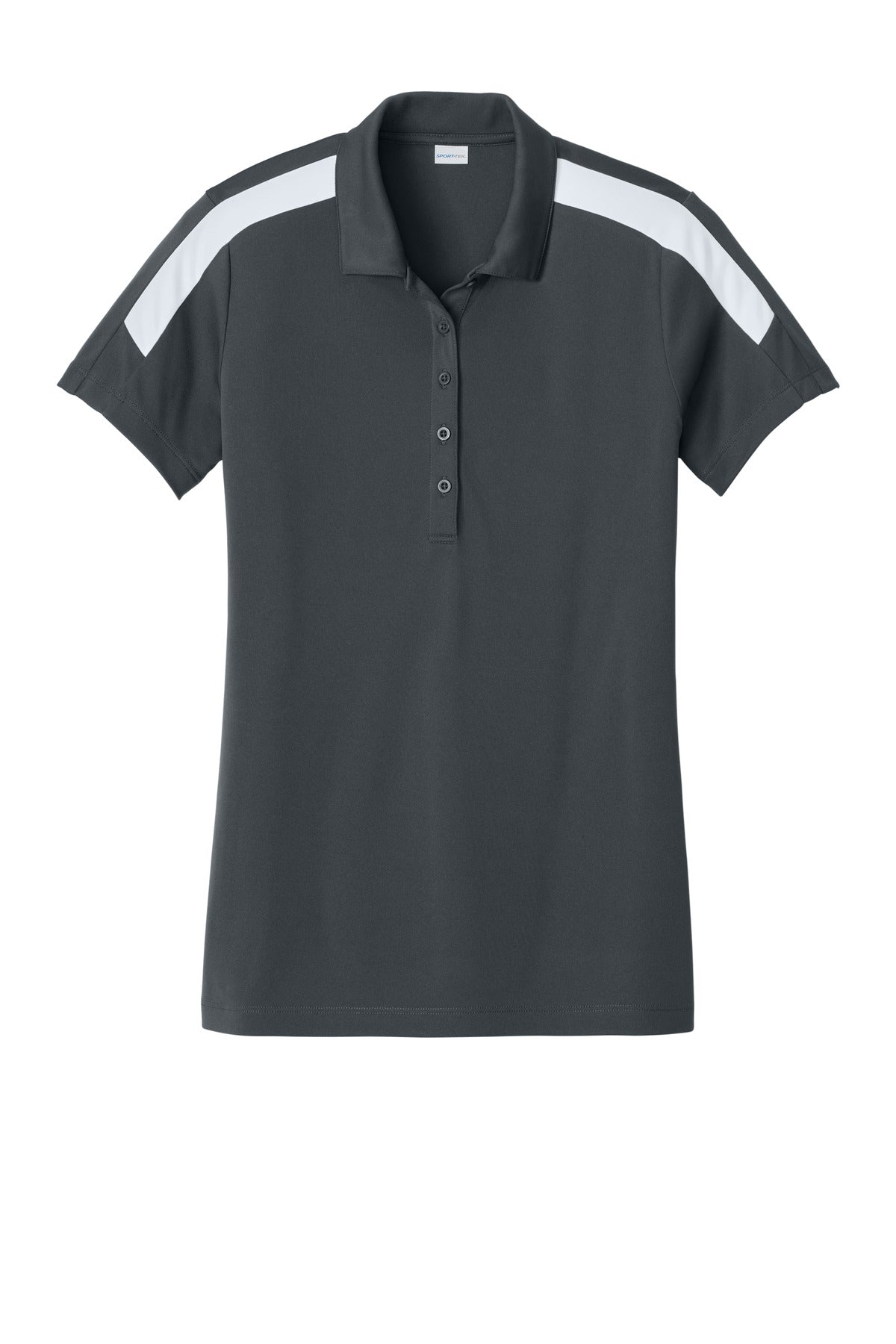 Sport-Tek Women's Competitor United Polo - Iron Grey/ White
