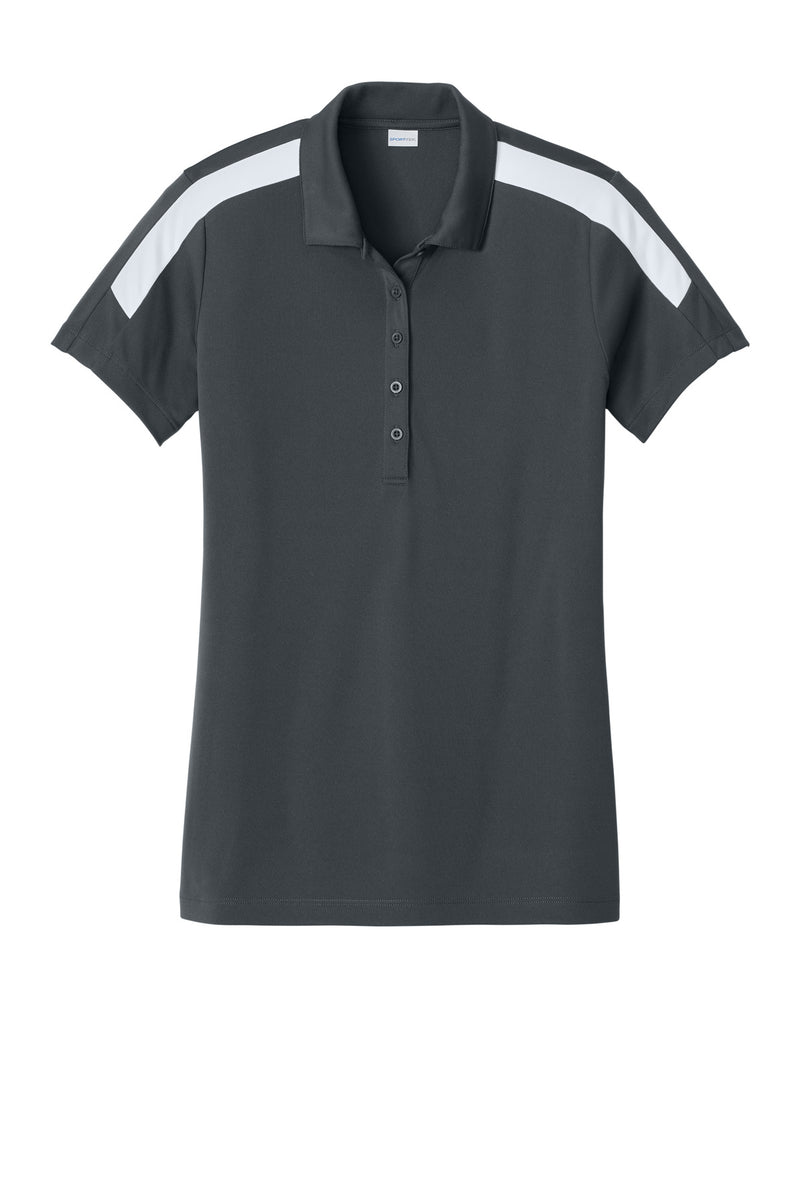 Sport-Tek Women's Competitor United Polo - Iron Grey/ White