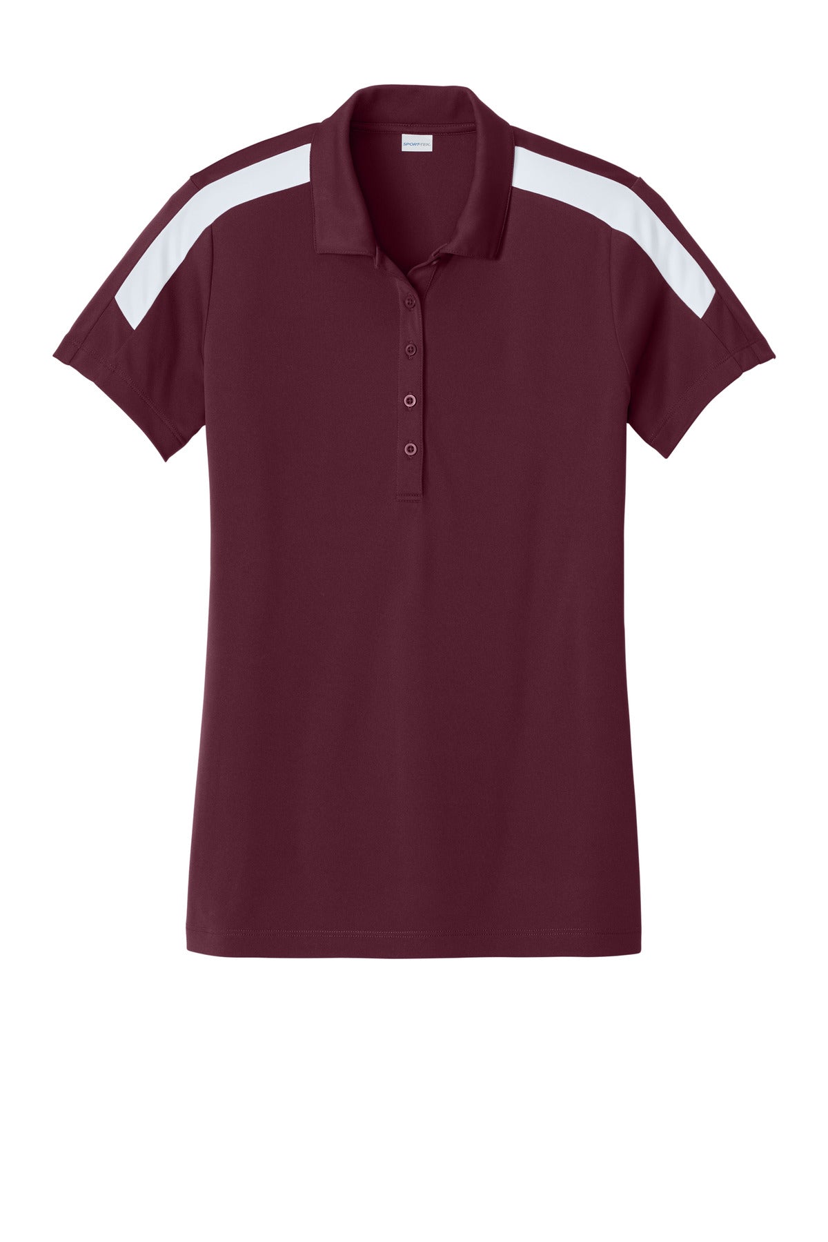 Sport-Tek Women's Competitor United Polo - Maroon/ White