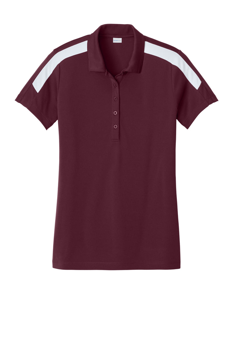 Sport-Tek Women's Competitor United Polo - Maroon/ White