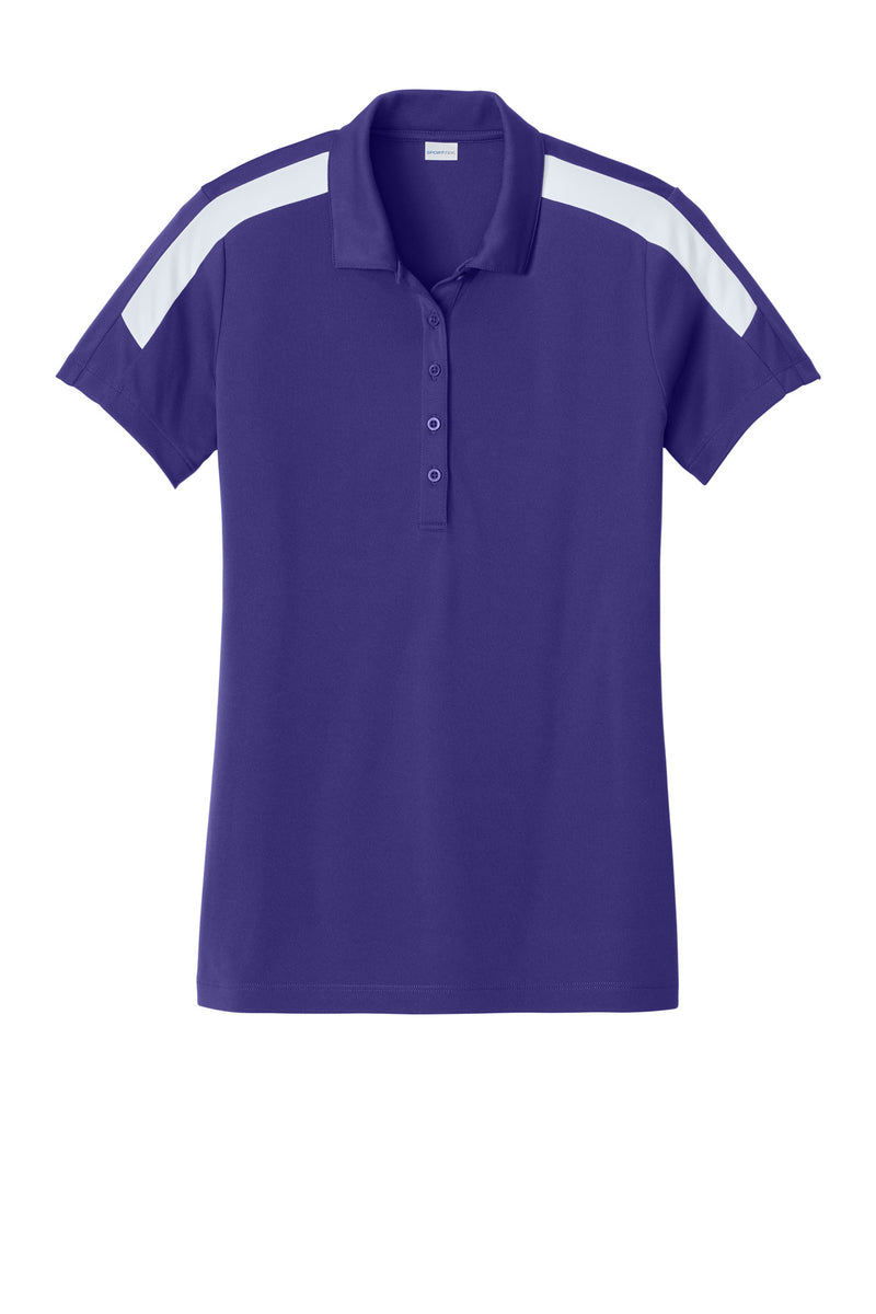 Sport-Tek Women's Competitor United Polo - Purple/ White