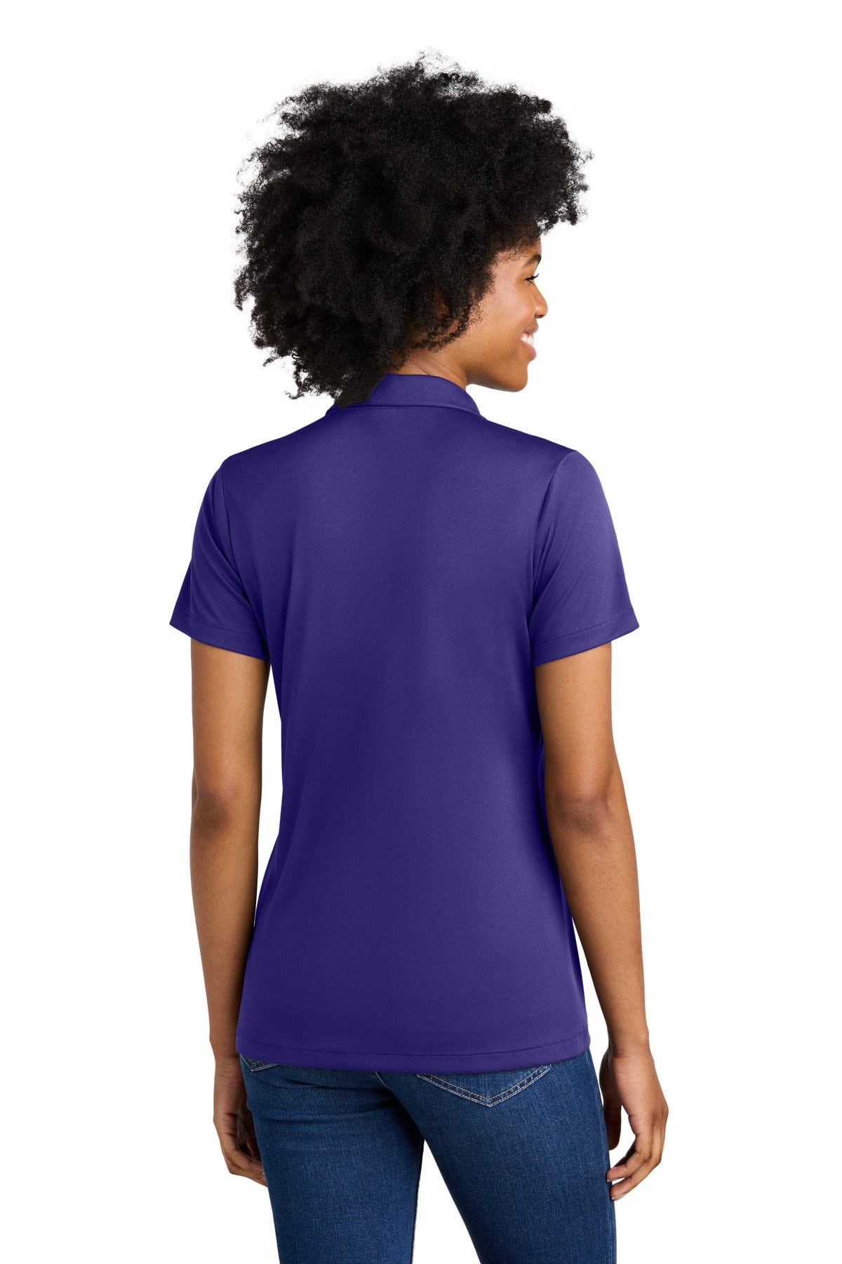 Sport-Tek Women's Competitor United Polo - Purple/ White