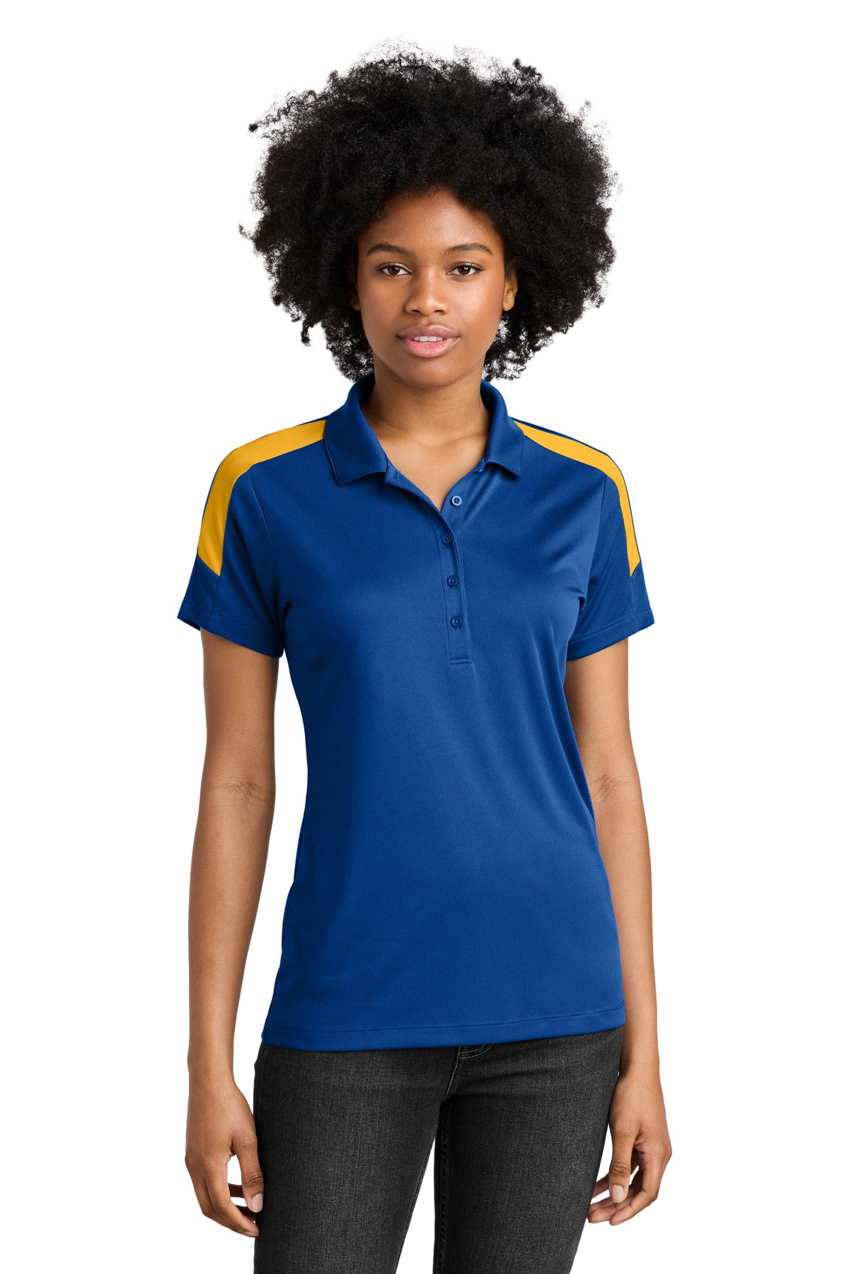 Sport-Tek Women's Competitor United Polo - True Royal/ Gold