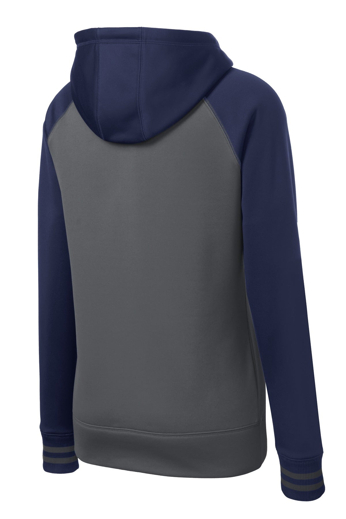 Sport-Tek Women's Sport-Wick Varsity Fleece Full-Zip Hooded Jacket - Dark Smoke Grey/ Navy
