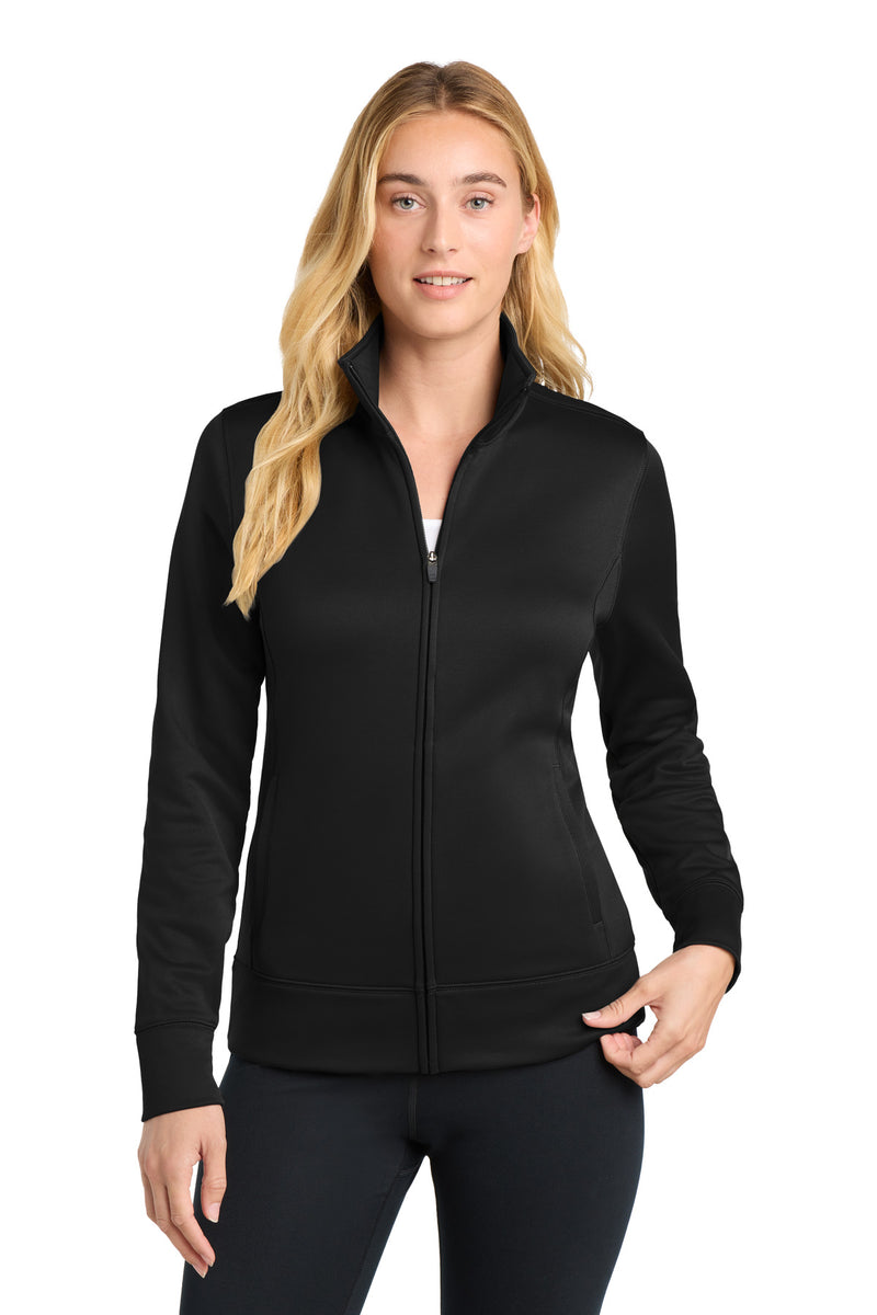 Sport-Tek Women's Sport-Wick Fleece Full-Zip Jacket - Black