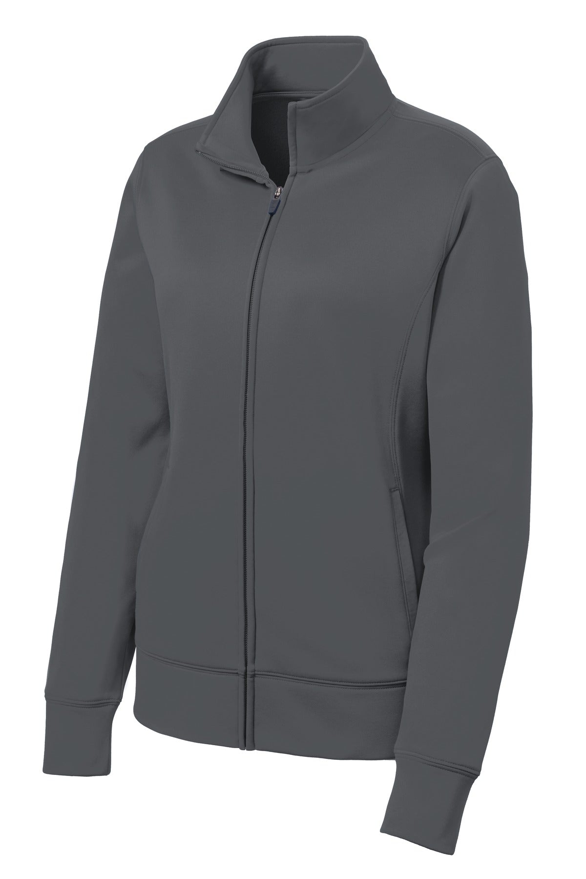 Sport-Tek Women's Sport-Wick Fleece Full-Zip Jacket - Dark Smoke Grey