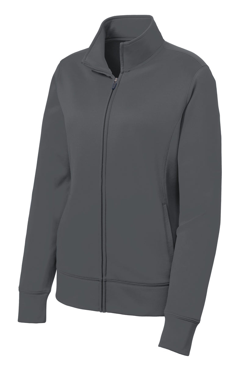 Sport-Tek Women's Sport-Wick Fleece Full-Zip Jacket - Dark Smoke Grey