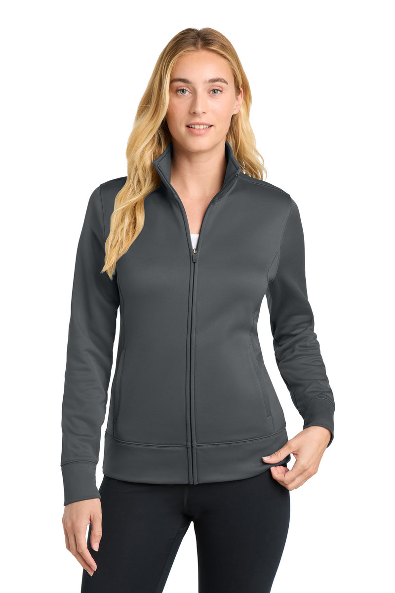 Sport-Tek Women's Sport-Wick Fleece Full-Zip Jacket - Dark Smoke Grey