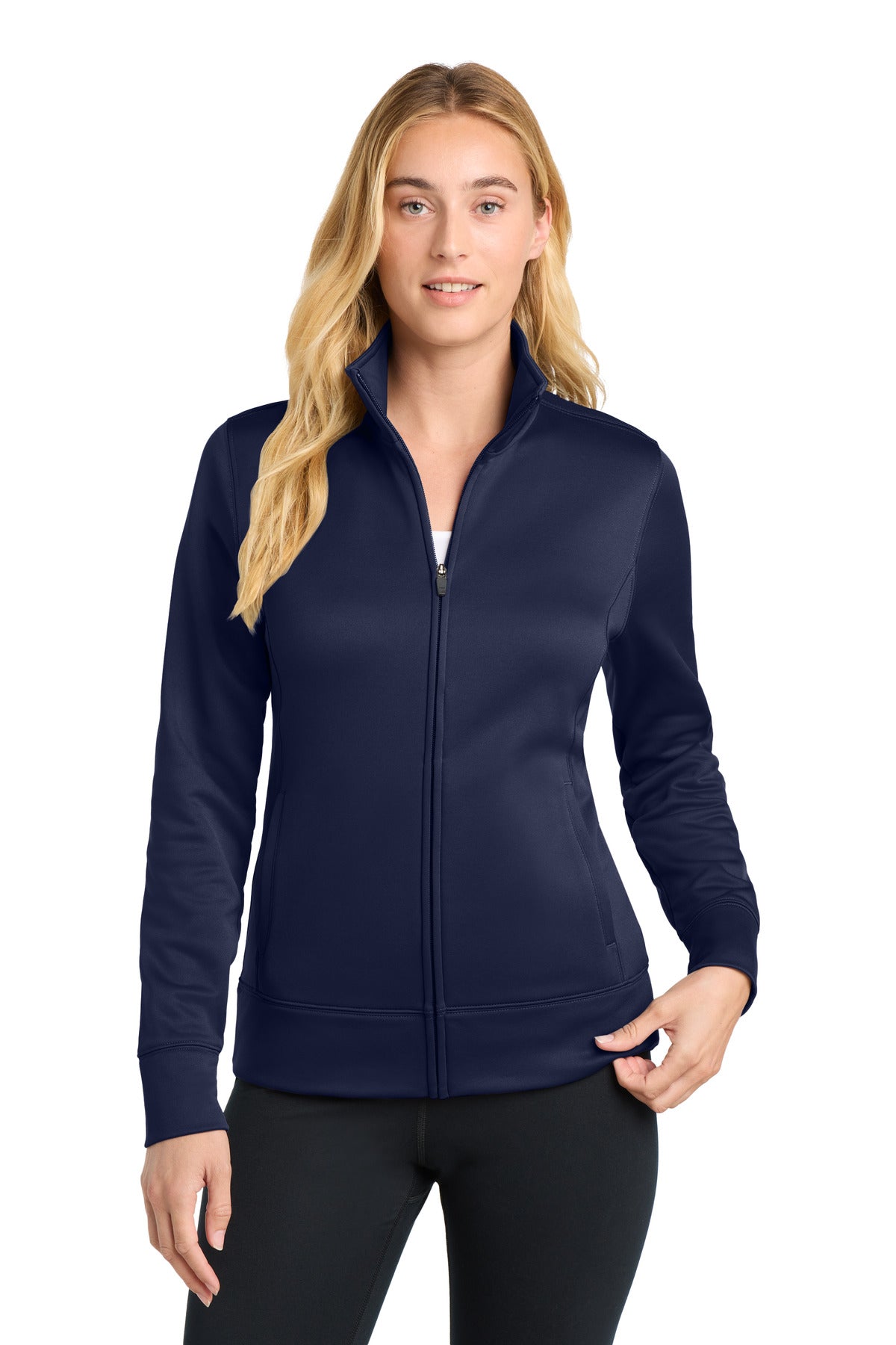 Sport-Tek Women's Sport-Wick Fleece Full-Zip Jacket - Navy
