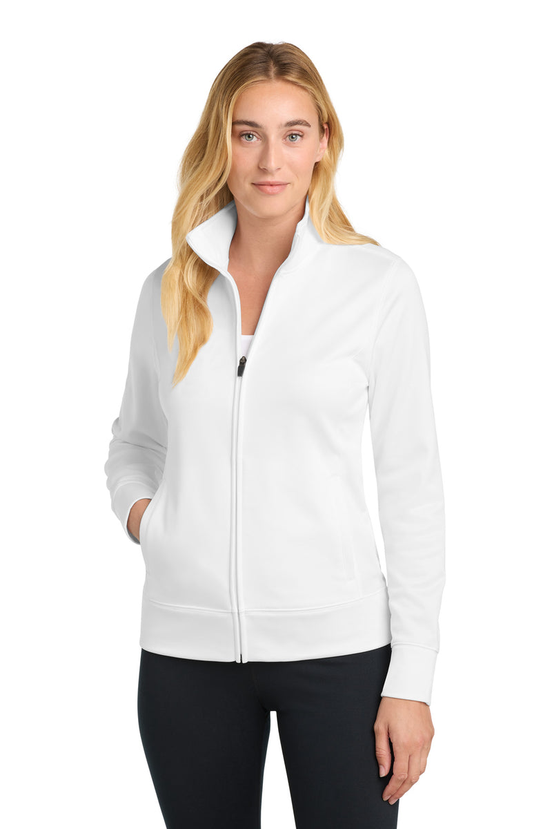 Sport-Tek Women's Sport-Wick Fleece Full-Zip Jacket - White