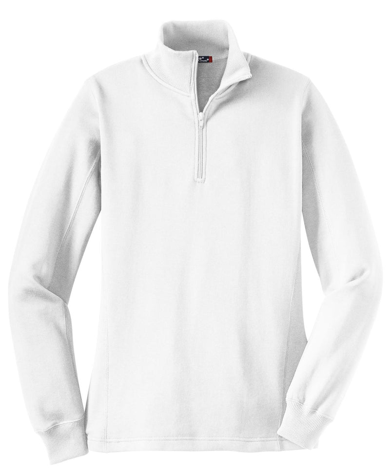 Sport-Tek Women's 1/4-Zip Sweatshirt - White